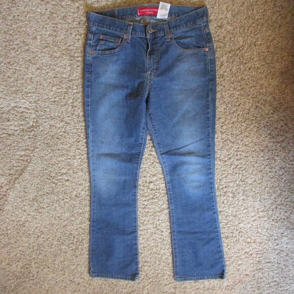 NWOT Levis 515 Nouveau Boot Stretch Low Rise 4 Jeans Hand Painted Back Pocket - Picture 3 of 3